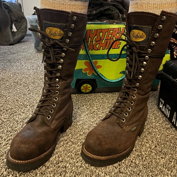 Buffalo David Bitton Shoes - Buffalo Vintage Dark Brown Lace-Up Boots